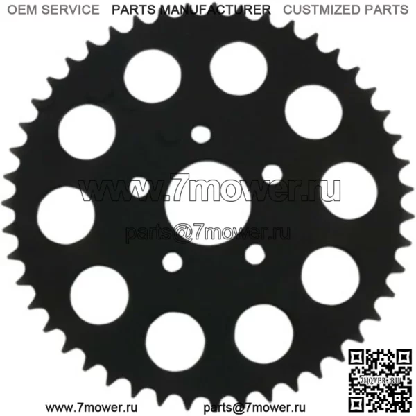 Черная плоская звездочка заднего колеса с 49 зубьями Harley 86-92 XL (Для: Harley-Davidson)