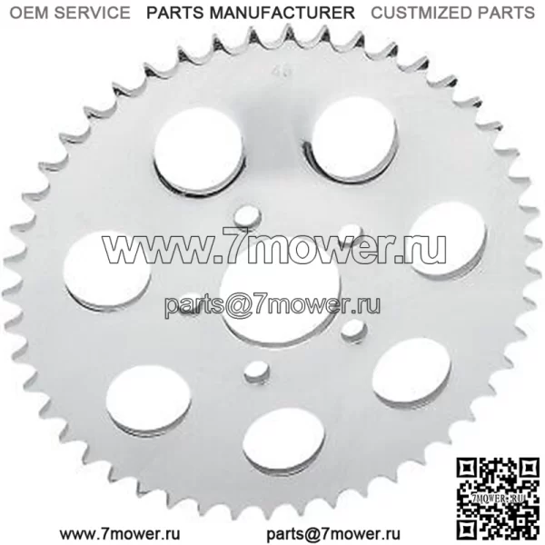 1210-0368 Хромированная задняя звездочка для переоборудования цепи 530, 49 зубьев