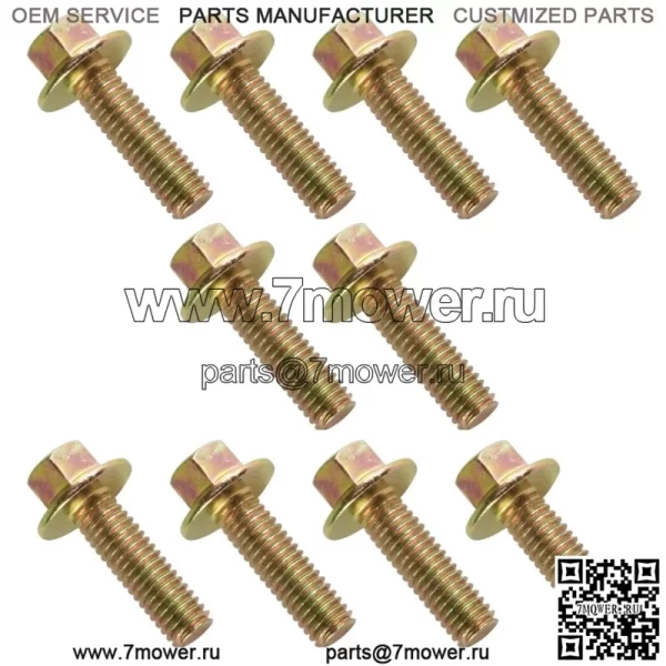 10 болтов сцепления с фланцевой головкой M6x20 для Polaris Ranger Crew XP 1000 2020-2021 (для: Polaris)
