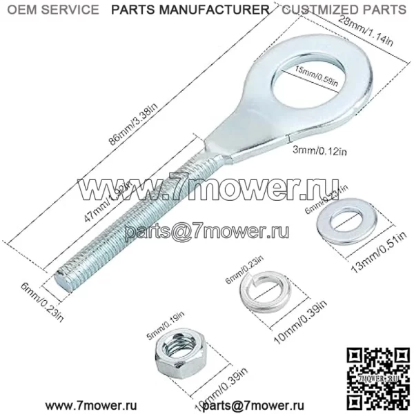 Натяжитель цепи CT200U, ролик 1-3/4 дюйма с регулятором 15 мм для мини-велосипедов Massimo MB200 Hensim Baja Heat Warrior MB165, Coleman Powersports CT200U Trail CT200U-EX BT200X с двигателем 196 куб.см, 212 куб.см, 6,5 л.с. - Image 3