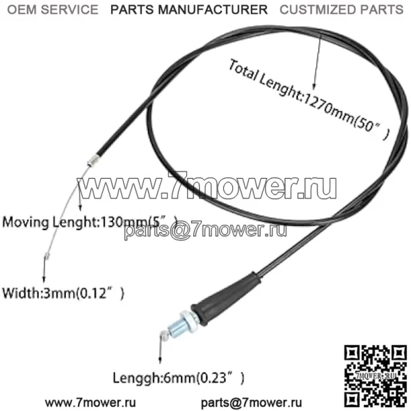 50-дюймовый трос дроссельной заслонки для Predator 196cc 212cc 6,5 л.с. Coleman CT200U CT200U-EX BT200X Baja Warrior MB200 79cc 97cc 2,5 л.с. CT100U CC100X DoodleBug DB30 Motovox MBX10 Monster Moto MM-B80 Мини-велосипед - Image 3