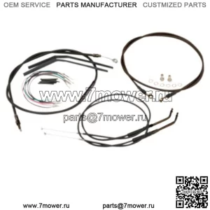 Черные виниловые тросы на руль Burly, полный комплект ABS Softail Harley 11-14 (для: Harley-Davidson)