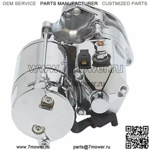 Новый стартер Ultima Thunder Fire Chrome 1,75 кВт с верхней стойкой 1989-2006 гг. Harley Big Twin (для: Harley-Davidson)