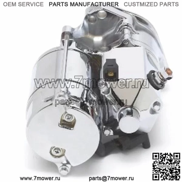 Стартер Ultima Thunder Fire Chrome 1,75 кВт SidePost 89-06 Harley Big Twin Cam Evo (Для: Harley-Davidson)