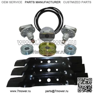 L120 L130 L2048 L2548 КОМПЛЕКТ ДЕТАЛЕЙ ДЛЯ ДЕКИ 48-ДЮЙМОВОЙ КОСИЛКИ ШПИНДЕЛИ, ЛЕЗВИЯ, РЕМНИ, НАПРАВЛЯЮЩИЕ КОЛЕСА