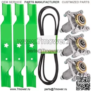 Комплект для восстановления деки для Husqvarna Poulan 54 дюйма RZ 5422 5424 5426 Z254 RZ54i Ремень шпинделя лезвия