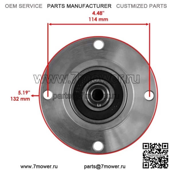 Шпиндель палубы с лезвием шкива для Bad Boy ZT Avenger 54" 2020-2024 / 033-4890-00 - Image 3