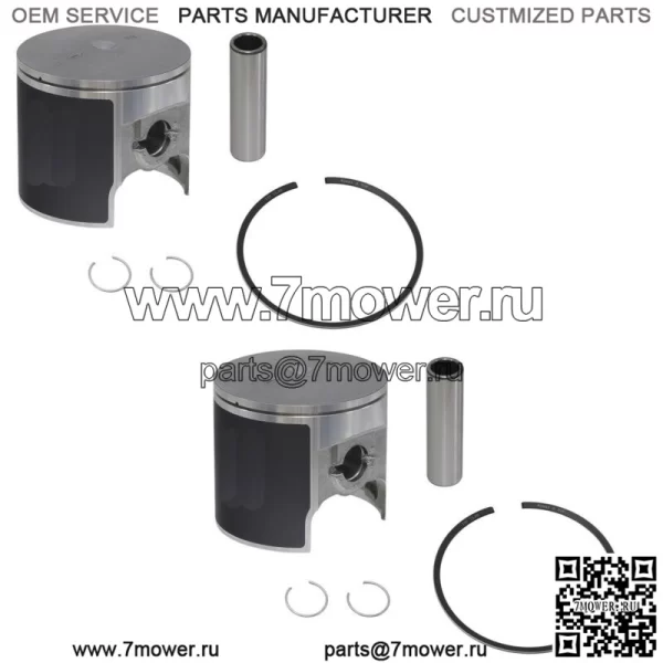 Комплекты 2 поршней для гидроциклов Kawasaki 1982-1990 гг. JS 550, SX 550 STD, диаметр цилиндра 75 мм