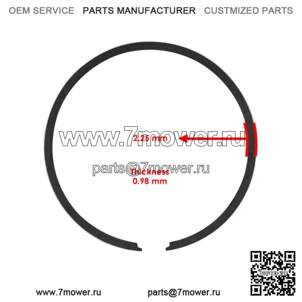 5NY-11611-00-00 Поршневое кольцо цилиндра для Yamaha 125 YZ125 2002-2024 гг. - Image 2