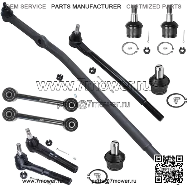 Комплект передней подвески 2WD из 10 частей для Ford F-250 F-350 Super Duty Excursion 2000 2001 2002 2003 1999-2004 гг., 4 верхних нижних шаровых шарнира, 4 внутренних и внешних рулевых тяги, 2 сменные тяги стабилизатора поперечной устойчивости