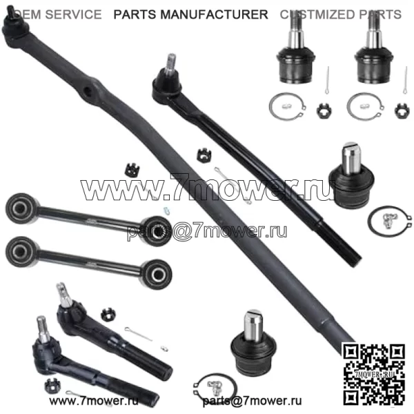Комплект передней подвески 2WD из 10 частей для Ford F-250 F-350 Super Duty Excursion 2000 2001 2002 2003 1999-2004 гг., 4 верхних нижних шаровых шарнира, 4 внутренних и внешних рулевых тяги, 2 сменные тяги стабилизатора поперечной устойчивости - Image 2