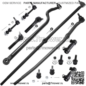 Комплект передней подвески 4WD из 13 частей для Dodge Ram 2500 3500 2000 2001 2002 годов, 4 верхних и нижних шаровых шарнира, 4 внутренних и внешних рулевых тяги, 2 стабилизатора поперечной устойчивости, 2 регулировочных рукава, 1 направляющая штанга, замена