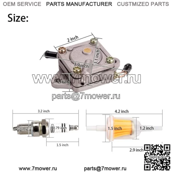 Топливный насос для гольф-мобиля для клубных автомобилей 84+ 1014523 1014524 со свечой зажигания и топливным фильтром - Image 3