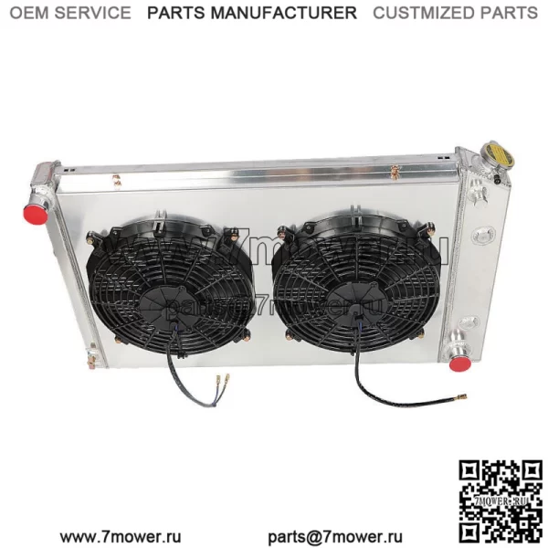 Для Chevy 1970-81 Camaro/1978-87 Monte Carlo 3-х рядный алюминиевый радиатор + кожух вентилятора - Image 2