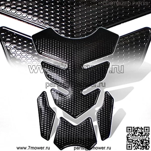 3D 4-компонентная персонализированная наклейка/наклейка на накладку топливного бака, черная перфорированная с черной отделкой