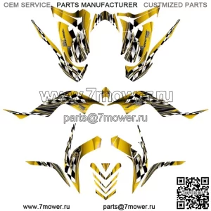 Yamaha 700 Graphics 2006-12, комплект наклеек с полным покрытием № 2500, желтый