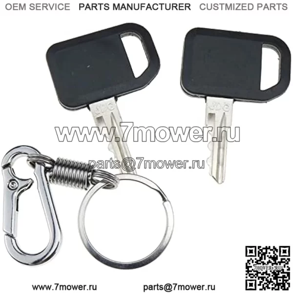 2X ключа зажигания AM131841 TCA24616 131841 с цепочкой ключей для John Deere 300 400 GT GX LX Series 130 160 165 Gator 2020A 2030A 850D 855D 4X2 6X4 622 600 1800 2020 - Image 2