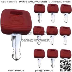 RE183935 Ключ зажигания, совместимый с трактором John Deere — RE71557 Ключи зажигания трактора подходят для сельскохозяйственного трактора John Deere 3033R 3320 5525 5045 3120 9400, ключи 10 шт. замена (RE183935)