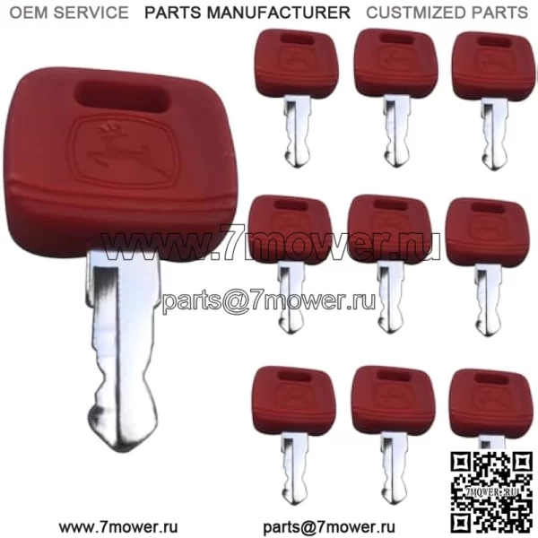 RE183935 Ключ зажигания, совместимый с трактором John Deere — RE71557 Ключи зажигания трактора подходят для сельскохозяйственного трактора John Deere 3033R 3320 5525 5045 3120 9400, ключи 10 шт. замена (RE183935)