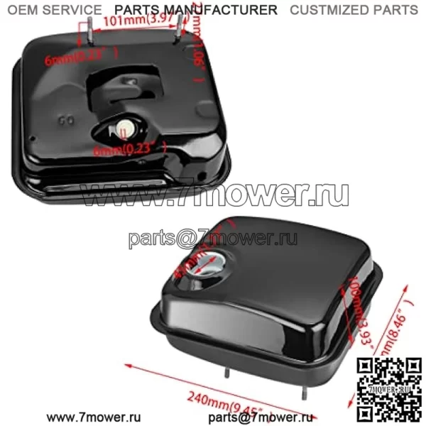 Газовый топливный бак для Predator 212cc 224cc 196cc 200cc Coleman CT200U BT200x KT196 Baja Warrior Massimo MB200 Mini Bike GX160 GX200 Двигатель Hammerhead 80t Запчасти для картинга 0,81 галлона - Image 2