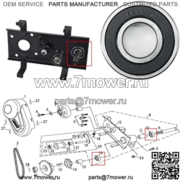 2 подшипника промежуточного вала со смазкой для мини-велосипеда Coleman CT200U BT200X CT200U-EX RB200 196 куб.см, Baja MB200, Massimo MB200, Realtree RT200 6203RS (2 шт. в упаковке) - Image 2
