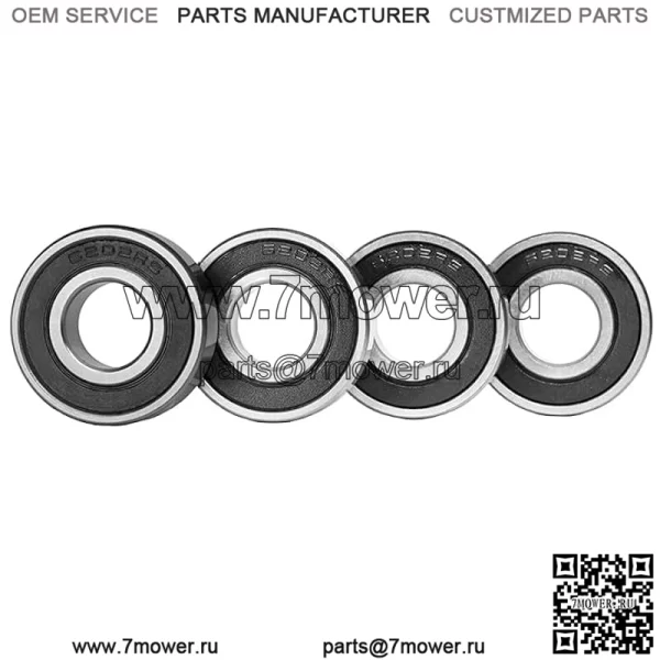 4 подшипника гоночного колеса со смазкой для мини-велосипеда Coleman BT200X CT200U Trail CT200UEX, Baja Warrior 196CC MB165 MB200, запасные части подшипников передних и задних колес, 6202RS (4 шт. в упаковке) - Image 2
