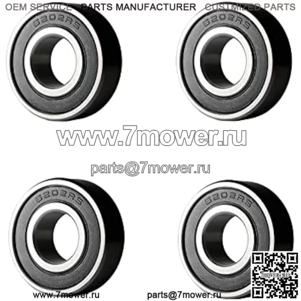 4 подшипника гоночного колеса со смазкой для мини-велосипеда Coleman BT200X CT200U Trail CT200UEX, Baja Warrior 196CC MB165 MB200, запасные части подшипников передних и задних колес, 6202RS (4 шт. в упаковке) - Image 3