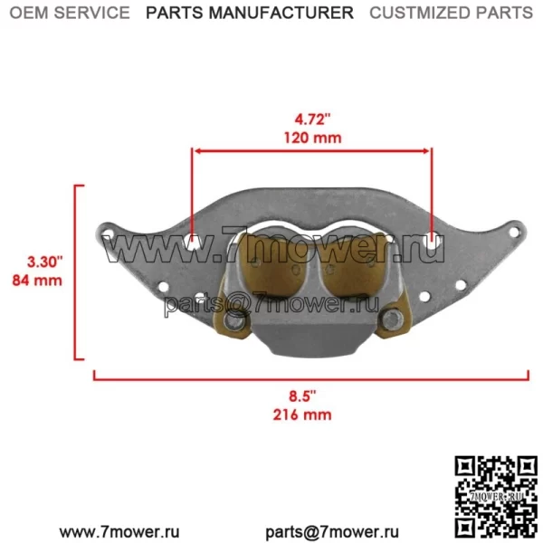 Передний правый тормозной суппорт с колодками для Polaris RZR 1000 2016-2021 - Image 2