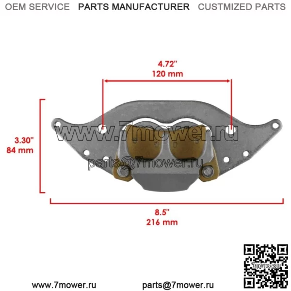 Передний левый тормозной суппорт с колодками для Polaris RZR 1000 2016-2021 - Image 2