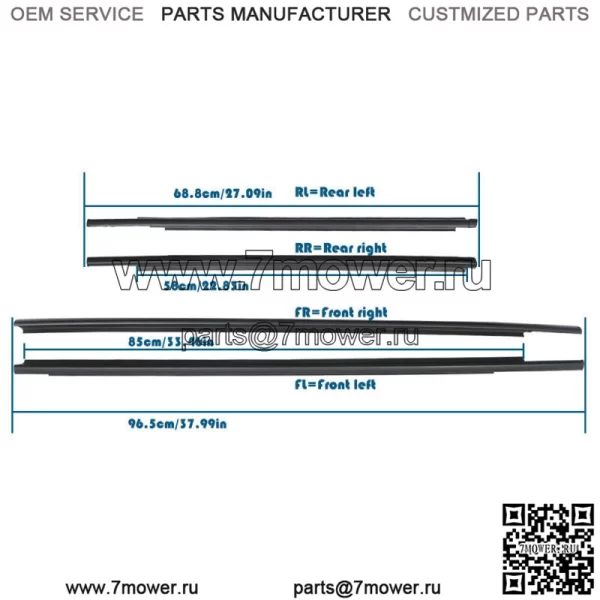 Наружное уплотнение ремня очистки окна для Yaris Sedan 68160-52150 2007-2016 гг. - Image 3