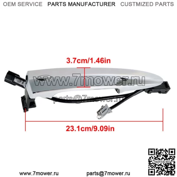 Левая внешняя дверная ручка для Nissan Sentra 13-16 Maxima 09-14 Silver - Image 3