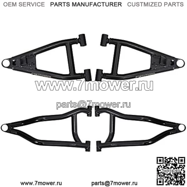 Арочные передние А-образные рычаги 1,5 дюйма для Polaris Ranger Full Size 700 (2009 г.) — черные