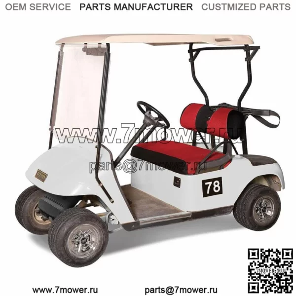 Комплект чехлов на переднее сиденье гольф-кара, подходит для Yamaha Club Car DS Precedent EZGO TXT RXV, красный - Image 2