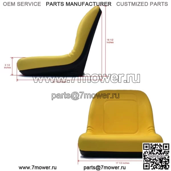 (2) Желтое сиденье с высокой спинкой подходит для John Deere Gator TX, Gator XUV, Gator 4x2 HPX, 4x4 - Image 2