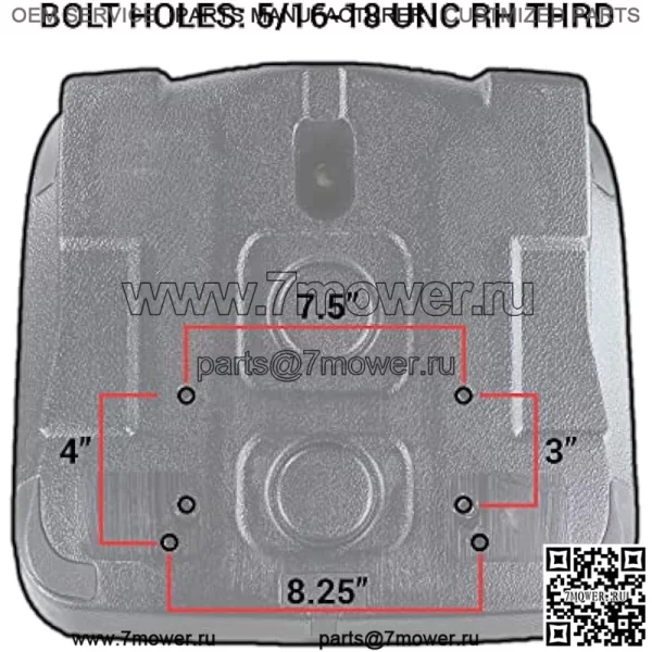 E-AM129970 Черное сиденье для John Deere Gator с дренажным отверстием (M-Gator, E, Turf, TX 4X2, TH Turf, XUV550, 4X4 HPX, 4X2 Trail, 6X4 Trail ++) - Image 4