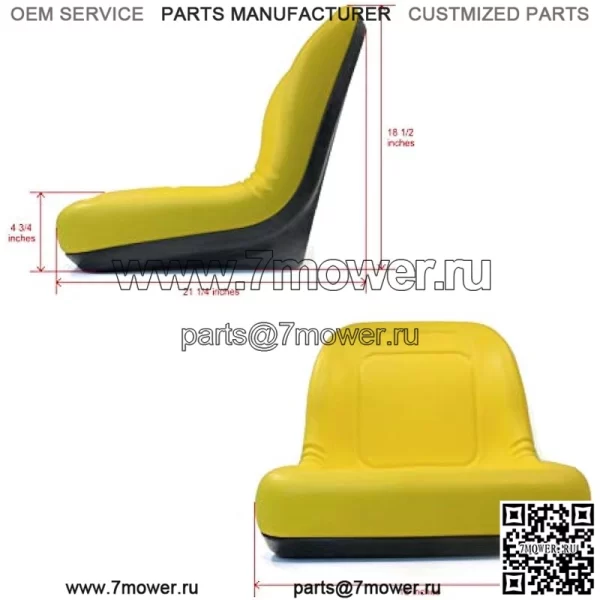 (2) Желтые сиденья с ВЫСОКОЙ спинкой для John Deere Gator XUV 620i, 850D, 550, 550 S4 UTV - Image 2