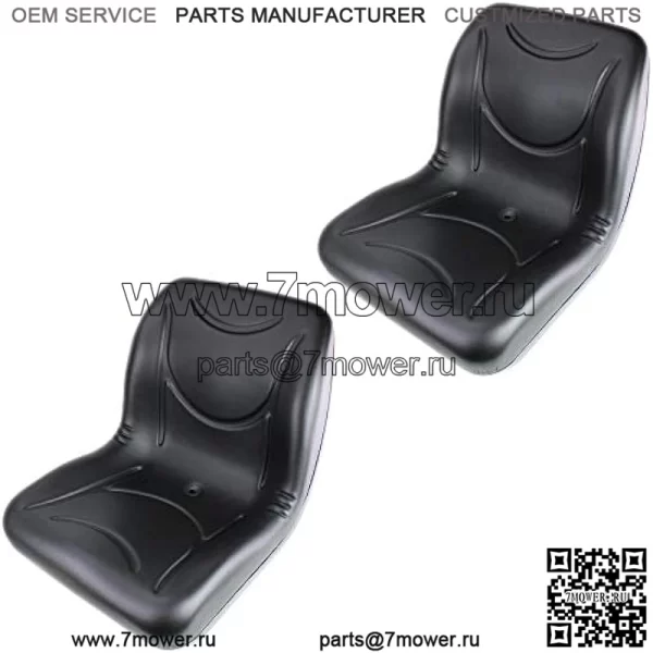 Два черных сиденья E-AM126149 (2 шт.) для John Deere Gator со сливным отверстием (M-Gator, E, Turf, TX 4X2, TH Turf, XUV550, 4X4 HPX, 4X2 Trail, 6X4 Trail++)