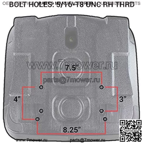 Два черных сиденья E-AM126149 (2 шт.) для John Deere Gator со сливным отверстием (M-Gator, E, Turf, TX 4X2, TH Turf, XUV550, 4X4 HPX, 4X2 Trail, 6X4 Trail++) - Image 2