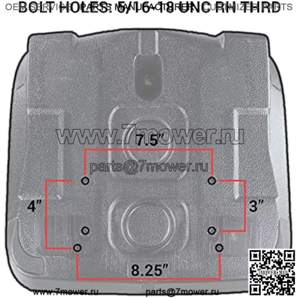 E-VG12160 Черное сиденье со сливным отверстием для John Deere Gator (M-Gator, E, Turf, TX 4X2, TH Turf, XUV550, 4X4 HPX, 4X2 Trail, 6X4 Trail++) - Image 4