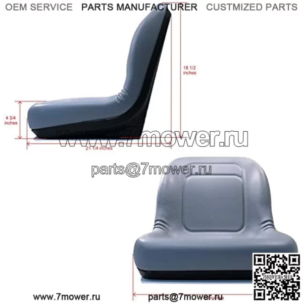 (2) Серые сиденья с ВЫСОКОЙ спинкой для John Deere Gator XUV 620i, 850D, 550, 550 S4 UTV - Image 2