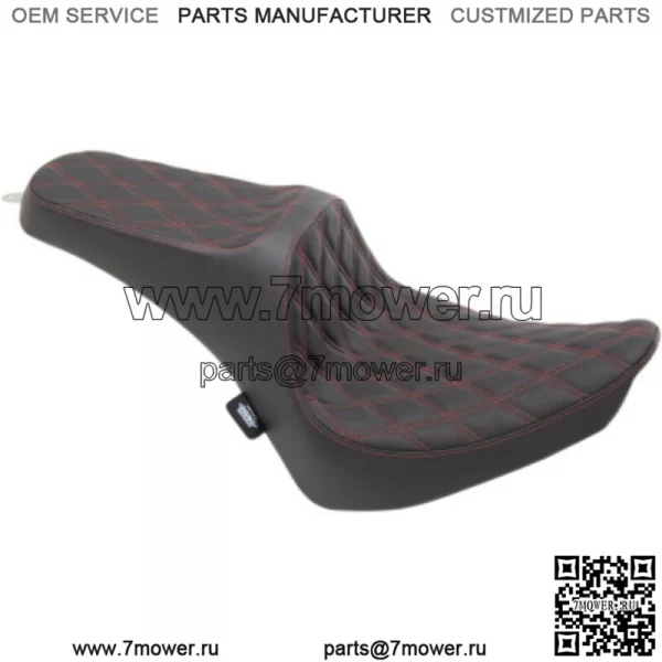 Predator III Red Double Diamond Seat 2 Up Harley 00-17 Softail (???ݧ?: Harley-Davidson)