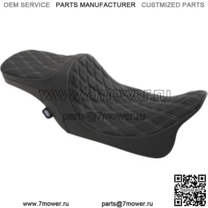 Predator III Silver Dimond Stitch 2Up Seat Harley Touring 97-07 (???ݧ?: Harley-Davidson)