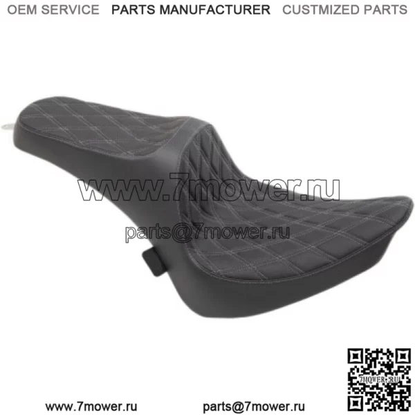 Predator III Silver Double Diamond Seat Up Harley 00-17 Softail (???ݧ?: Harley-Davidson)