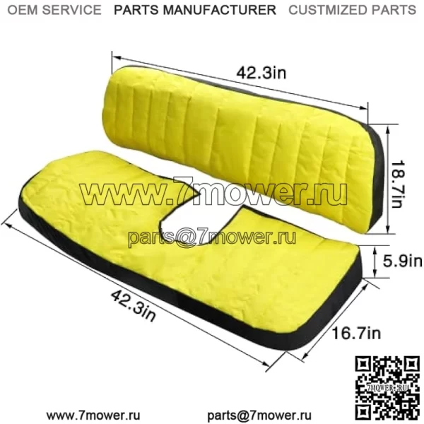 Защитный чехол для сиденья, совместимый с John Deere Gator 560 и 590 XUV среднего размера, желтый - Image 2