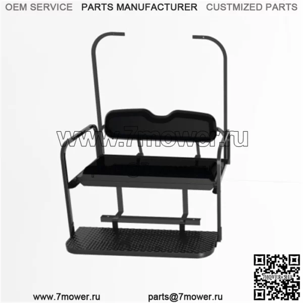 Заднее откидное сиденье Club Car DS Old Black с опорами на крышу (1982-2000.5)