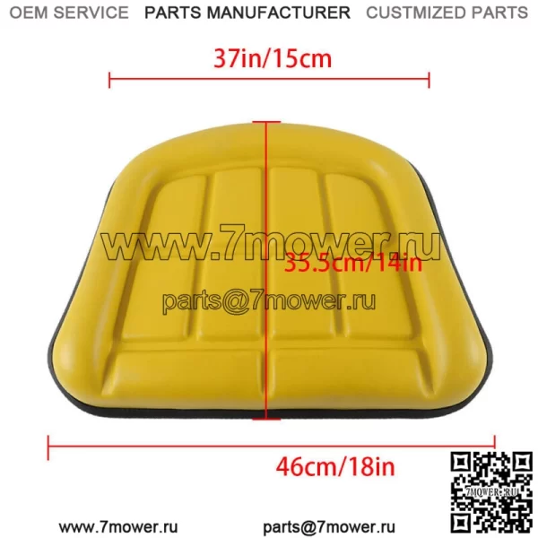 Комплект из 2 желтых подушек сиденья для экскаватора-погрузчика John Deere 310 310A 310B 401 - Image 4