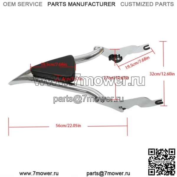 Бар Sissy с высокой спинкой 16 дюймов для гастролей CVO Road Street Glide Road King 09-20 - Image 3