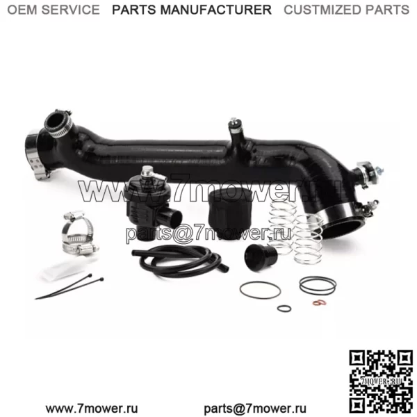 Черная силиконовая зарядная трубка W BOV Polaris RZR Turbo R, XPT, XP4, Turbo S, Pro
