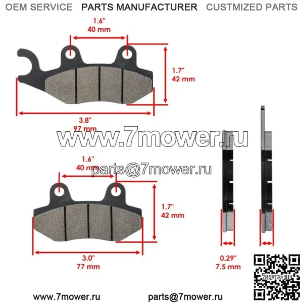 Передние и задние тормозные колодки для Kawasaki KLF400 Bayou 400 4X4 1993-1999 - Image 4