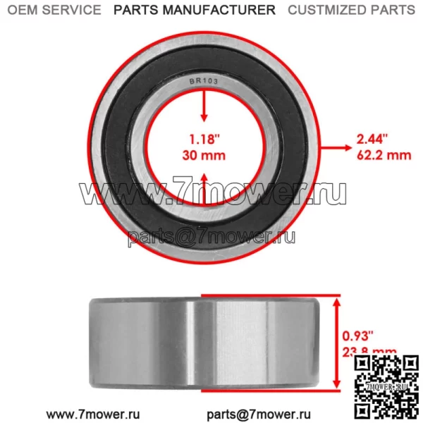 5206-2RS 52062RS Двухрядные шариковые подшипники с уплотнением 30x62.2x23.8 - Image 2